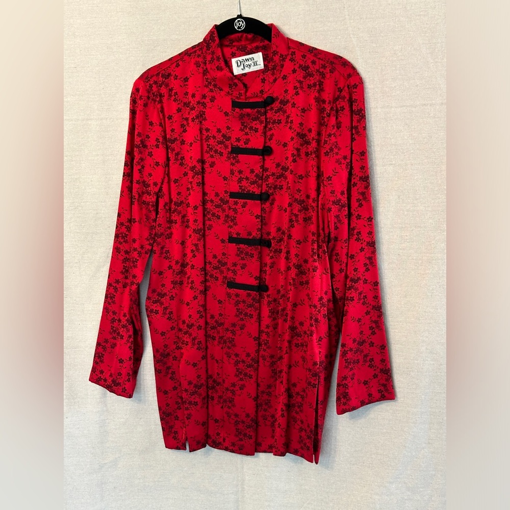 Dawn Joy II Chinese-Style Red/Black Floral Jacket